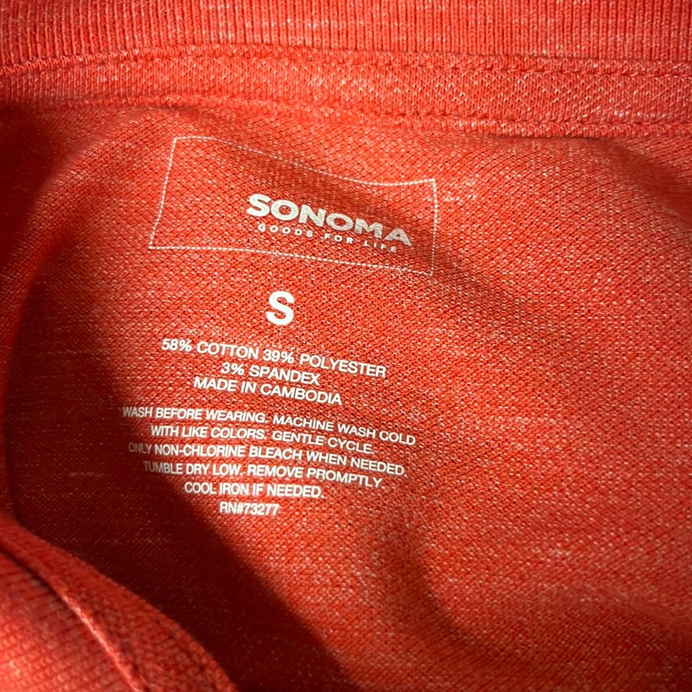 5/$25 Sonoma men red ‎ shor sleeve polo shirt size small - Picture 6 of 7